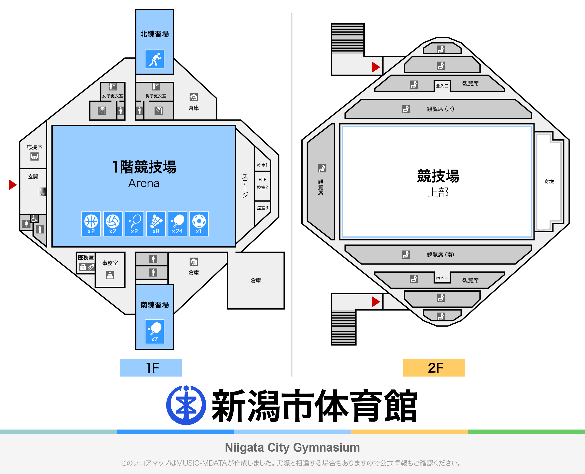 新潟市体育館のフロアマップ FLOORMAP